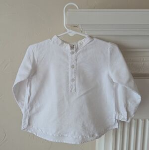 m&h baby | White Long-Sleeve Henley Top for Kids